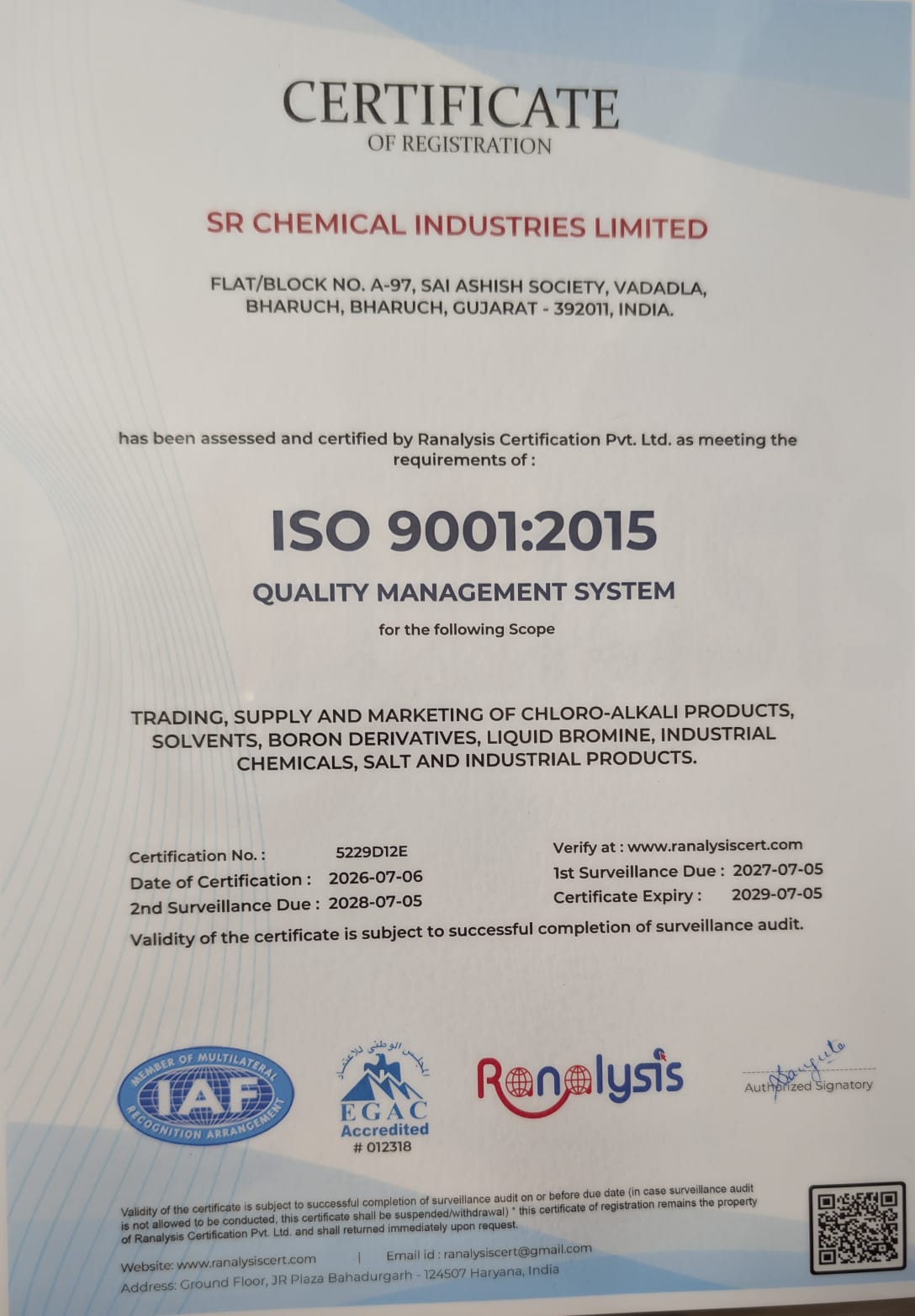 ISO Certificate